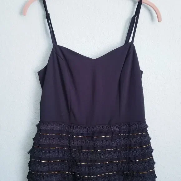 Marina Black Bead and Fringe Gatsby Mini Dress - Picture 6 of 12